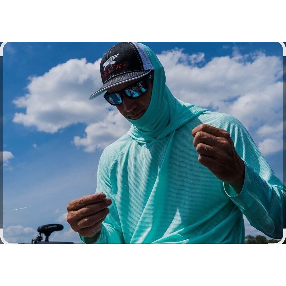 HUK A1A Hoodie Face Gaiter Men's 3XL Beach Glass Fishing Performance UPF 30+